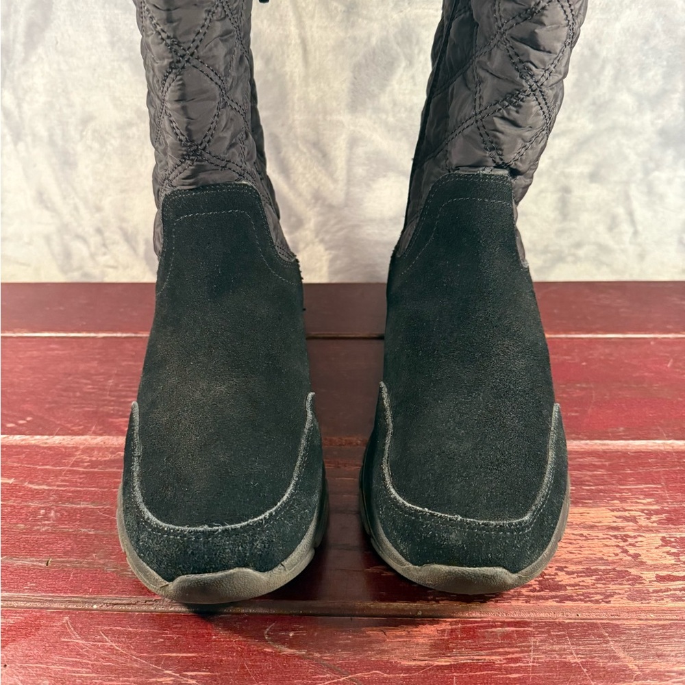 Lands End Womens All Weather Suede and Quilted Black Boots Size 9.5 - Picture 5 of 12